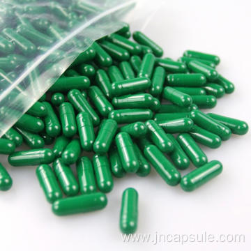 Empty vegan capsules green color